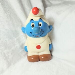 Illco Peyo Vintage Musical Smurf Wind Up Walking Retro Toy 1982 Clown Outfit Vtg